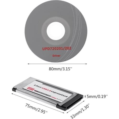 2 Port USB 3.0 Express Card ExpressCard 34mm/54mm Hidden Adapter For Laptop