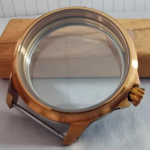 45mm Pvd sapphire glass Watch Case Fit ETA6497 6498 Hand Winding Movement mens watches