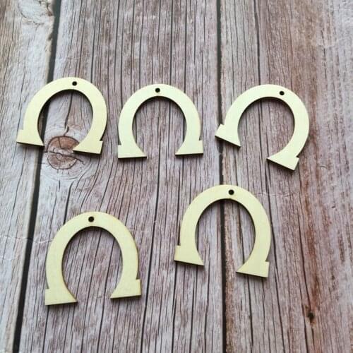 50pcs Wooden Horseshoe Cutouts Shapes kids diy arts and crafts project blank wood signs