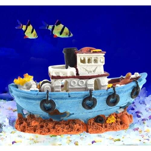 Aquarium Fish Tank Landscaping Resin Pirate Shipwreck Fish And Shrimp Sheltered House Aquarium Decoration Accessories Crafts
