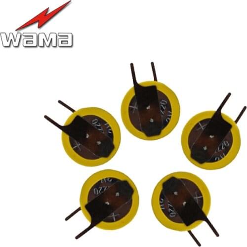 50pcs/lot CR1220 Button Cell Batteries 3V 180 degree 2 Feet Welding Solder Pins Bluetooth Watch Accessories 1220 Coin battery