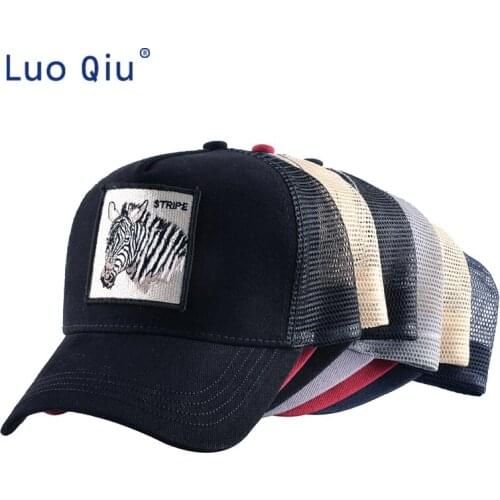 High Quality Zebra Embroidery Baseball Cap Women Men Summer Mesh Snapback Hip Hop Hat Fashion Unisex Trucker Bone Casquette