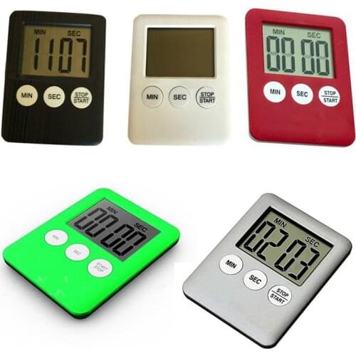 Ultra-thin Digital Kitchen Timer Battery Operated with Magnetic Back LCD Display Minute Second Countdown Time Reminder