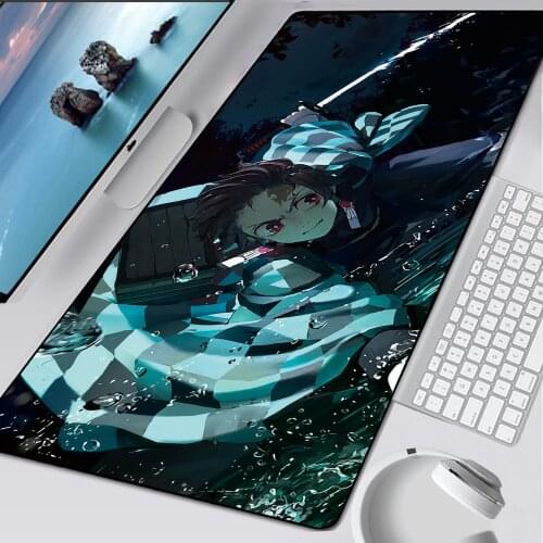 Demon Slayer Mousepad XXL 900x400x2mm Gaming Mouse Pad Rubber Gamer Computer Accessories Desk Padmouse Keyboard Notbook Play Mat