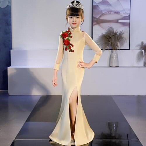 Childrens Clothing Dresses 2020 Kids Catwalk Costume Mermaid Princess Gown Wedding Birthday Party Robe Dresses For Girls L623