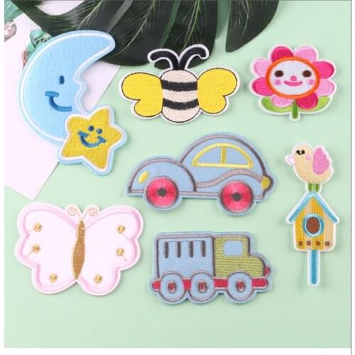 Kids Clothing DIY Sewing Patterns Shoes Hats Bags Iron on Patches Cartoon Embroidery Cloth Stickers Babies Clothes Decorations