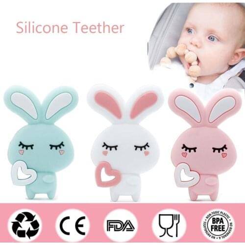 20 Styles Food Grade Silicone Teethers DIY Animal Baby Ring Teether Infant Baby Chew Charms Kids Teething Gift Toddler Toys