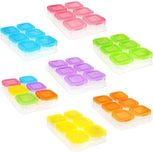 Children Baby Food Container Refrigerator Freezing Cubes with Tray Storage Box