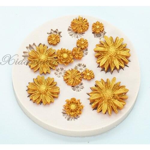 Daisy Rose Poppy Silicone Mold Candy Clay Chocolate Baking Molds DIY Party Flower Cupcake Topper Fondant Cake Decorating Tools