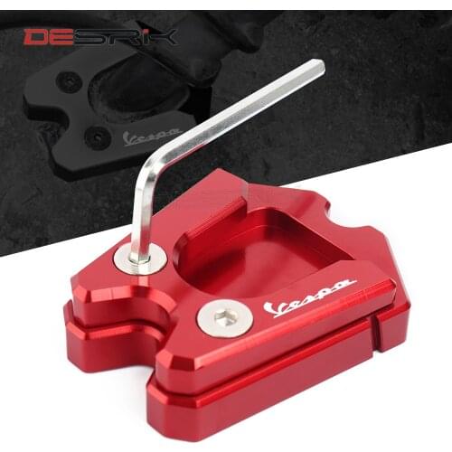 For VESPA GTS GTV 3Vie Sprint LX Motorcycle CNC Alunimun Kickstand Foot Side Stand Enlarge Extension Pad Support Plate