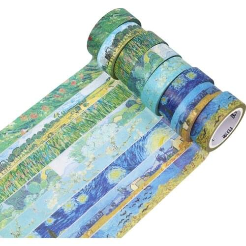 Van Goghs Paintings Theme Paper Washi Tape 15mm x 7m Masking Tapes Decorative Stickers DIY Stationery School Supplies
