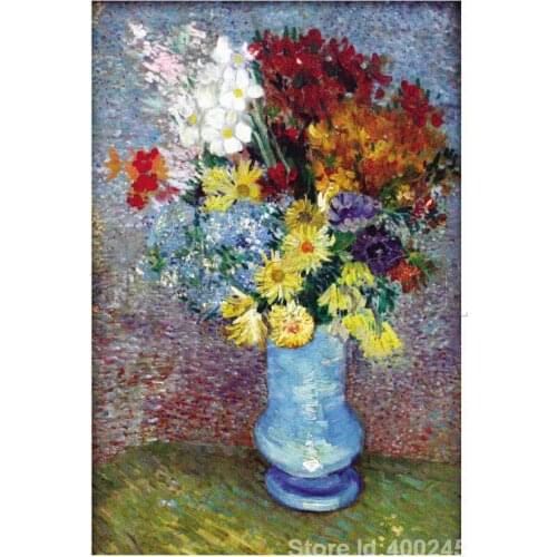 Paintings by Vincent Van Gogh Flowers In a Blue Vase wall art Hand painted High quality