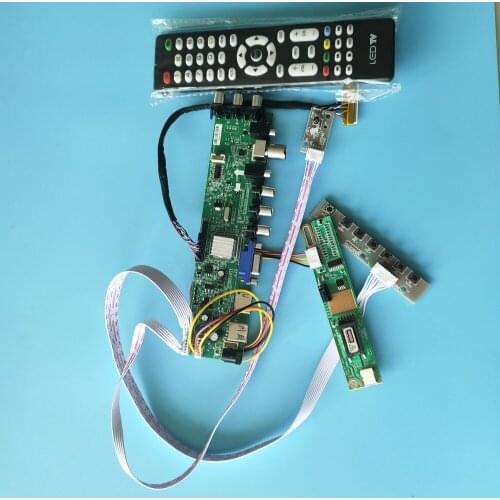 Kit For LP141WX1-TLA1/LP141WX1-TLA2 1 CCFL LCD Controller board TV VGA USB remote Digital HDMI Panel 1280X800 30pin DVB-C DVB-T