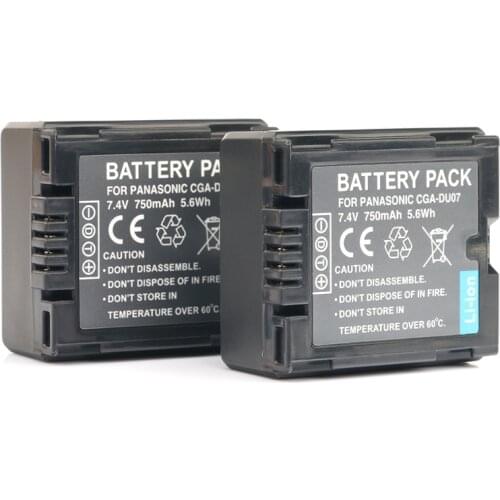 2PC CGA CGR DU06 DU07 rechargeable Battery Camera batteries for Panasonic CGR-DU06 CGR-DU07 VSB0470 VW-VBD070 VWVBD070