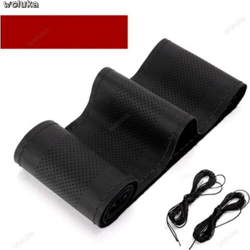 Summer car steering wheel cover leather hand sewing set four seasons universal anti-skid direction set car holster CD50 Q04