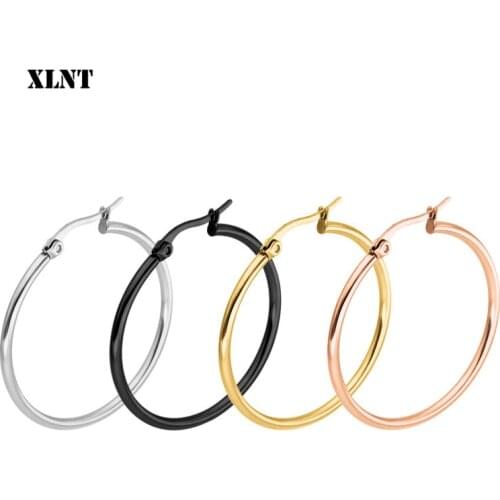 XLNT Trendy Large Hoop Earrings Big Smooth Circle Earrings Basketball Brincos Celebrity Brand Loop Earrings for Women Jewelry