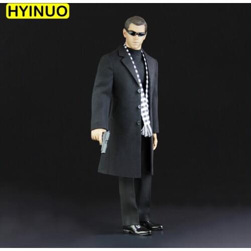 1/6 Scale Men Agent Leather Suit Male Agent of Overcoat Suits Clothes Clothing Suit Set Model for 12''Action Figure Body