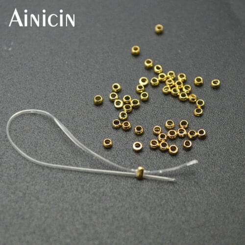 Real Gold Plating Colorfast 2mm Ball Crimp End Beads DIy Jewelry Making Findings Accessories Stopper Spacer Beads 2000pcs