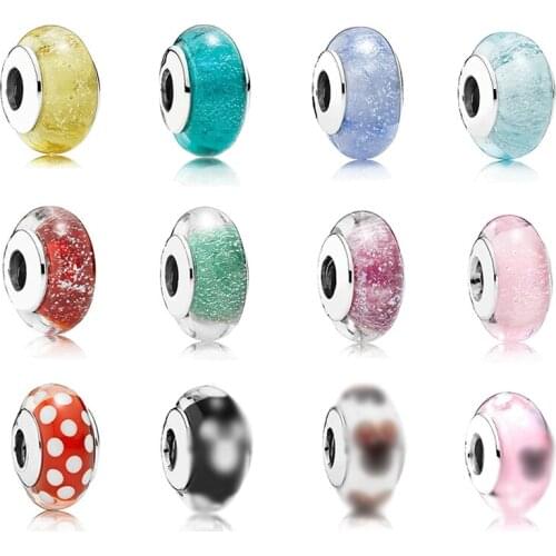 Brand New 100% 925 Sterling Silver Star Murano Crystal Signature Glass Bead Charm Fits The Original Diy Charm Bracelet