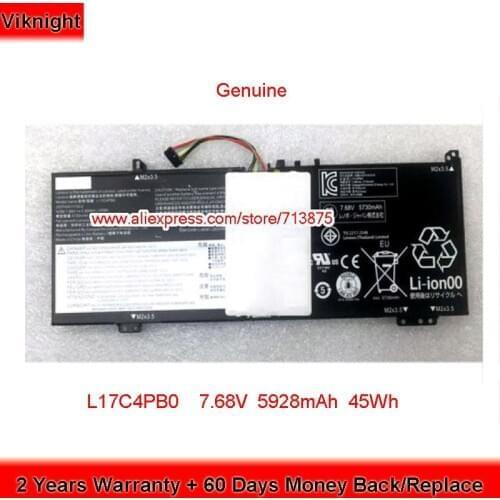Genuine L17C4PB0 Battery 5B10Q16066 for Lenovo IdeaPad 530s 530S-14AAR Flex 6-14IKB 530s-14IKB 5B10Q16067 L17M4PB0 7.68V 45Wh