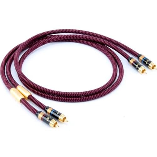 A pair XIANZUN Hawk 6N oxygen-free copper RCA double lotus thread HiFi audio cable Signal line