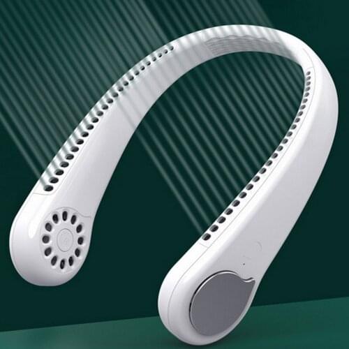Hanging Neck Fan, Portable USB Leafless Fan, Mini Portable Hanging Neck Lazy Super Quiet Electric Fan, Polymer Battery