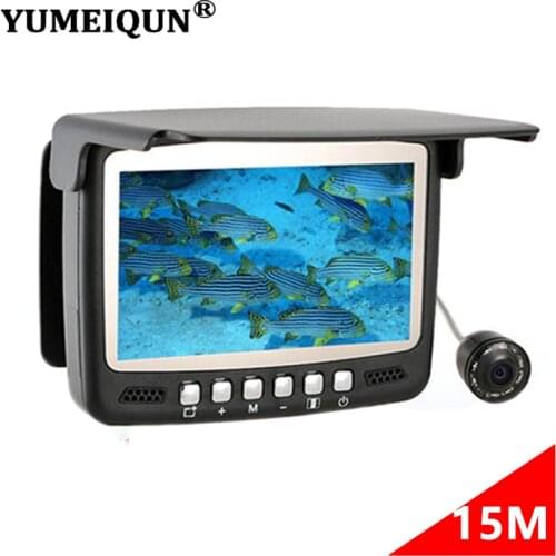YUMEIQUN 15M 1000TVL Underwater Fish Finder Camera Video Camera For Fishing 4.3" Monitor Ice Fishing 8pcs IR LED Night Vision