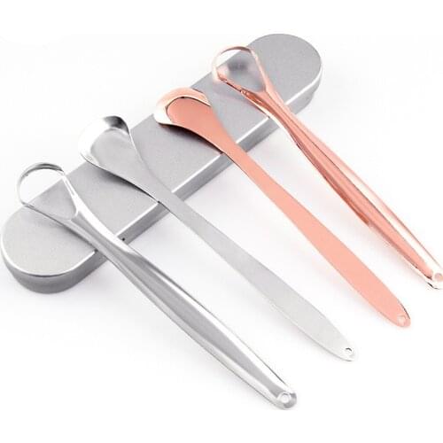 1PC Useful Tongue Scraper Stainless Steel Oral Tongue Cleaner Medical Mouth Brush Reusable Fresh Breath Maker
