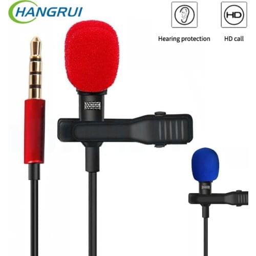 3.5MM Mini Microphone Professionals 1.5M Wired Mic Jack Plug Mic Clip-on Game Microphone 4 Pole Audio Record For Phone PC Laptop