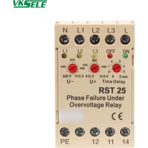 RST25 Phase failure under overvoltage relay 8A Electronic Voltage protection Relay