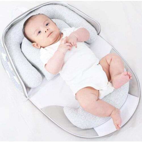 62*46 Collapsible Baby Nest Bed Portable Crib Travel Bed Infant Toddler Cotton Cradle for Newborn Baby Bed Bassinet