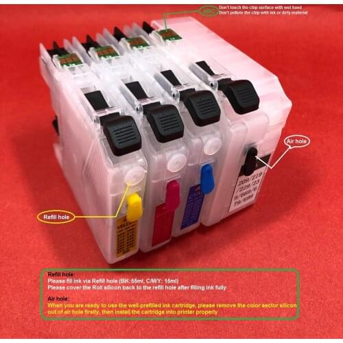 YOTAT Refillable ink cartridge LC219 LC215 for Brother MFC-J5620CDW MFC-J5720CDW MFC-J5820DW (Japan)