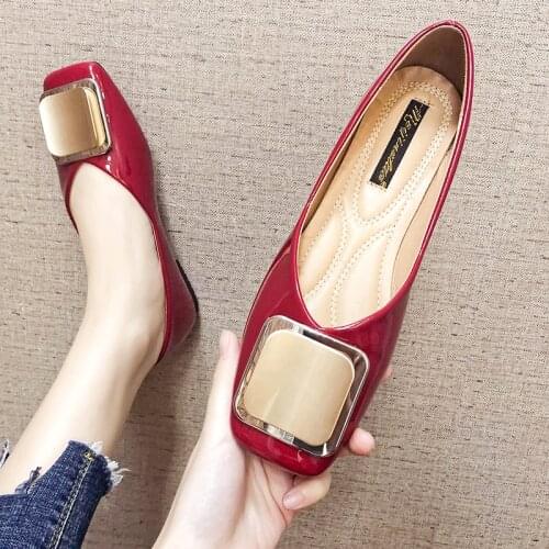 Women Flats Wine Red Slip on Loafers Solid Color 31-45 Plus Small Size 32 33 Square Head Pu Leather Flat Heel Shoes Casual Shoe