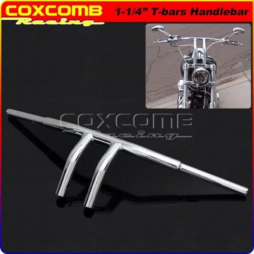 1-1/4" Custom Motorbike T-Bar Handlebar Drag Bar for Harley Dyna Touring Chopper Cafe Racer XL XS FLST FXR 8" Rise Handle Bars