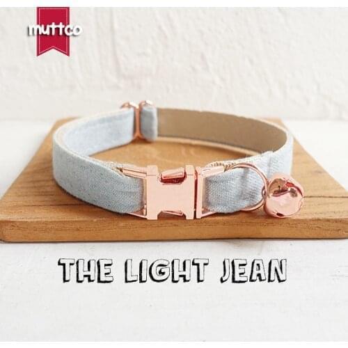 10pcs/lot MUTTCO retail with rose gold high quality metal buckle collar for cat THE LIGHT JEAN design cat collar 2 sizes UCC034M