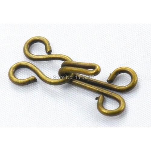 100pieces Craft Antique Bronze Metal Waist Extender Hooks & Eyes Clasps Sewing On Garment Button for Clothes Hooks 25mm NK124