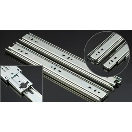 16" stainless steel Full Extension 3-Fold Ball Bearing Drawer Slide Hydraulic Cabinet Sliding Track Furniture Hardware