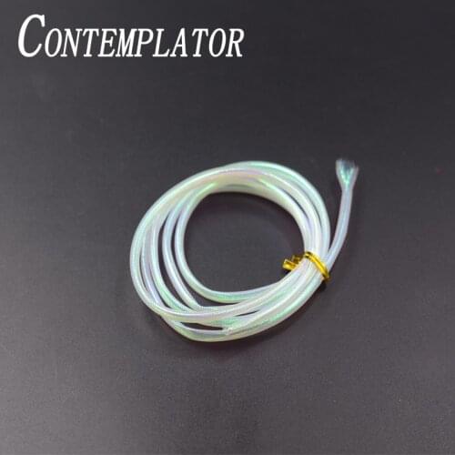 2yards pearl white mylar holographic circle tinsel fly tying materials dia.6mm braided crystal flash tubes streamer rib body