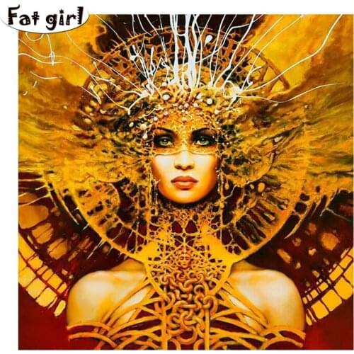 5D Diamond Painting Cross Stitch Retro beauty light luxury headdress Embroidery Diamond Mosaic Square round Of Rhinestones art