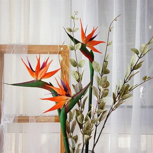 80CM artificial real touch flower bird of paradise strelitzia floor fake flower room wedding party decor
