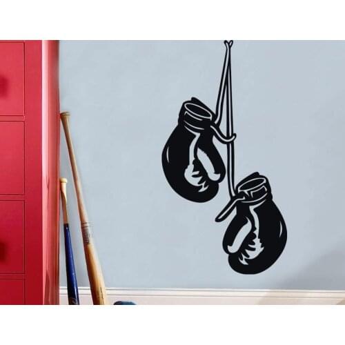 Boxing Gloves Wall Decal Boys Teen Gym Bedroom Vinyl Art Applique Sports Interior Wall Stickers 3A02