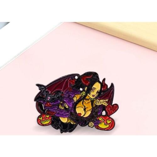 ONE PIECE Demon Boa Hancock Pins and Brooches for Women Men Lapel Pin Backpack Bags Hat Badge Gifts Metal Figure