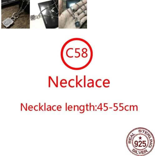 C58 S925 Sterling Silver Necklace Personality Cross Butterfly Hip Hop Fashion Sweater Chain Retro Jewelry 2021 hot