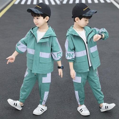 Childrens Garment Boys Autumn Suit 2021 New Spring and Autumn Big Boy Boy Sports 10 Western Style 15 Years Old Fashion Clothes