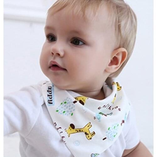 Double-Layer Snap Baby Bibs Triangle Infant Saliva Towel Drool Bibs for Toddler Q1FE