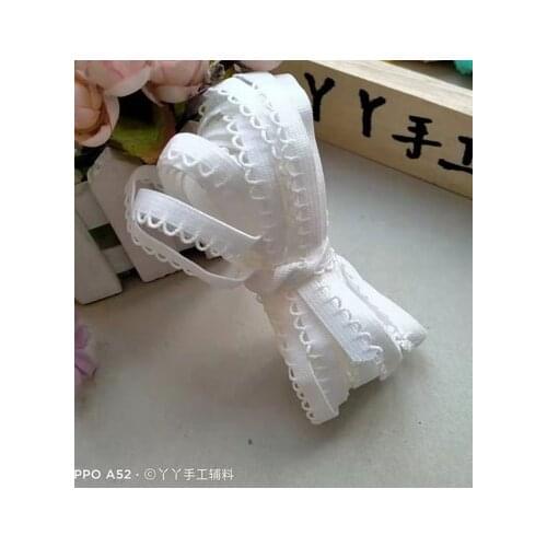 9 Meters Elastic Lace Ribbon Polyester Stretch White Lace Trimming Underwear Sewing Wrapping Webbing Accessories 12mm