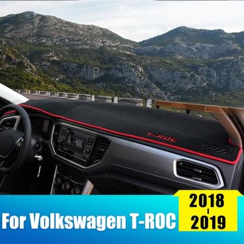 Car Dashboard Avoid Light Pad Instrument Platform Desk Cover Mats Carpets For Volkswagen VW T-ROC T ROC 2017-2020 Accessories