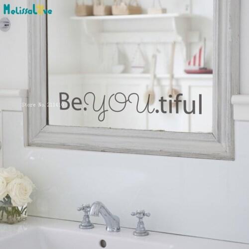 Betiful Wall Mirror Door Sticker Home Decoration Living Room Decals Alternative Simple Words Décor Removable YT6282