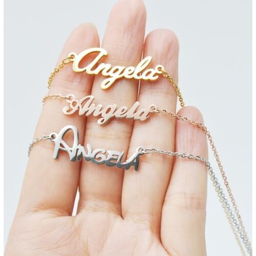 Lateefah Custom Name Necklace Stainless Steel Custom Personality Choker Letters Necklaces for Women Girls Collar Romantic