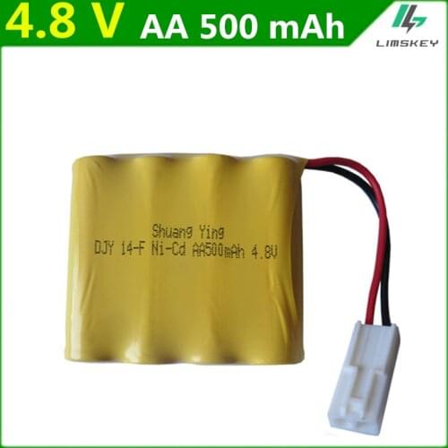 Limskey Rechargeable Battery 4.8V 500mAh AA 4 in 1 Ni-Cd battery set Shuangying RC Car E519 E511 Battery With EL-2P Plug